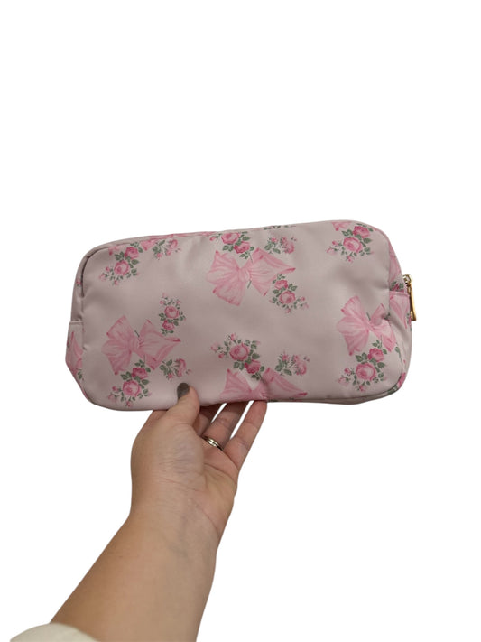 Pink floral and bow pouch