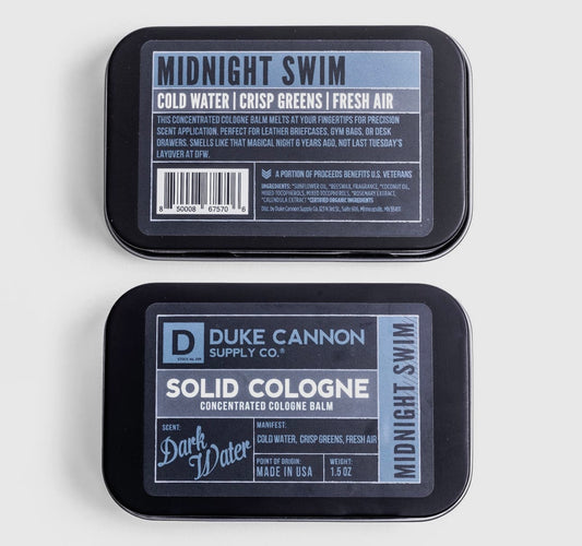 Duke Cannon Solid Cologne midnight swim