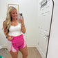 Pink Colorblock Shorts