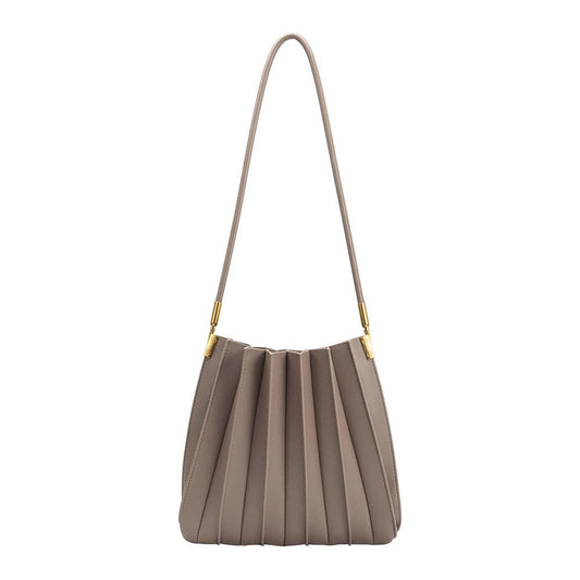 Mushroom pleated shoulder bag