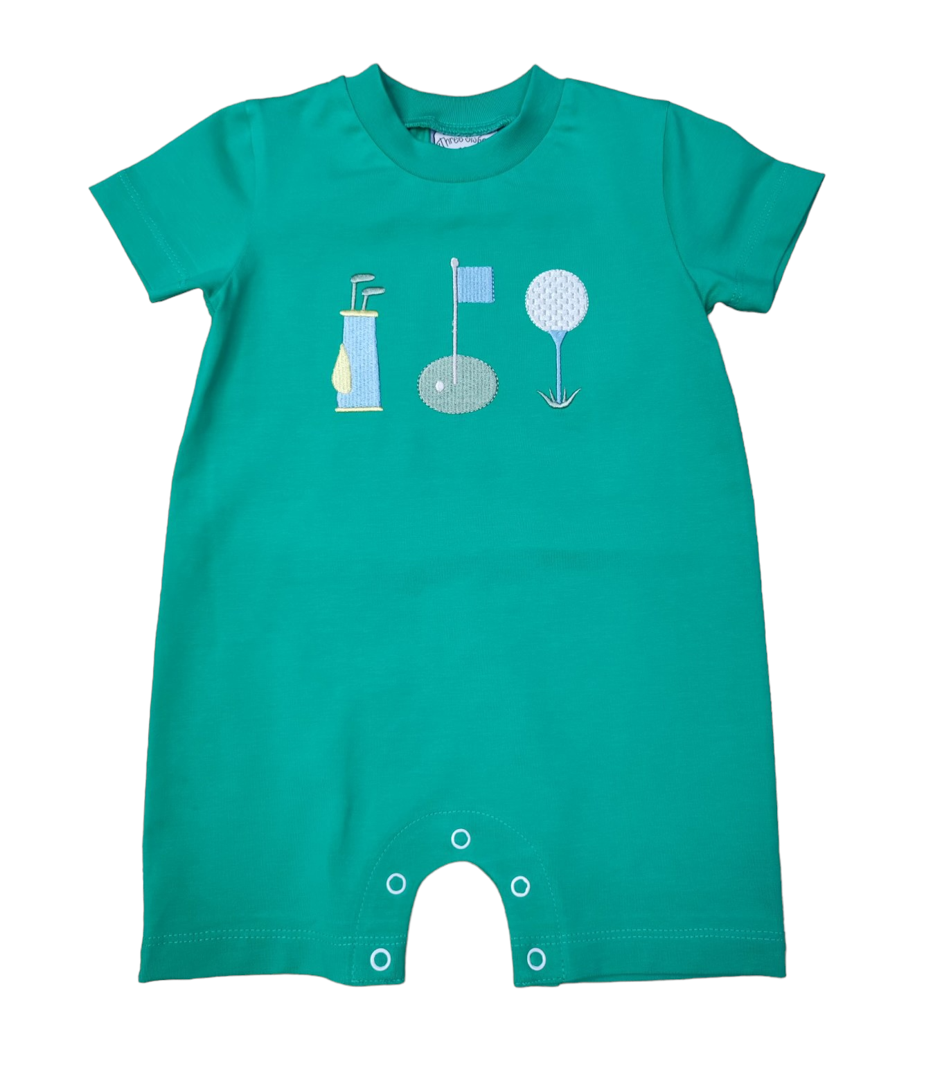 Hole in one boy romper