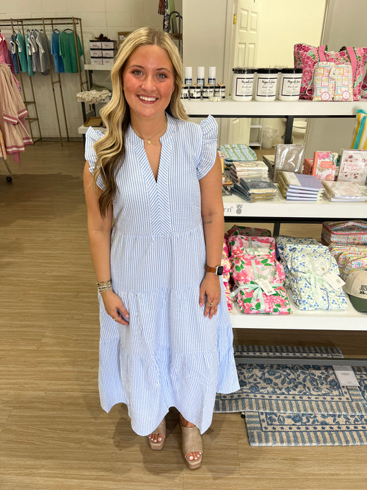 Derby Blue Stripe Midi