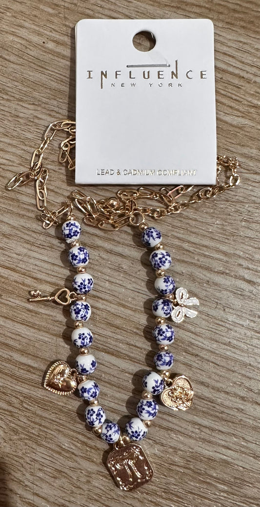 Blue Blossom Charm Necklace