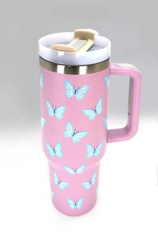 40oz STAINLESS STEEL TUMBLER ALL STYLES | TB40OZ: BUTTERFLY LILAC