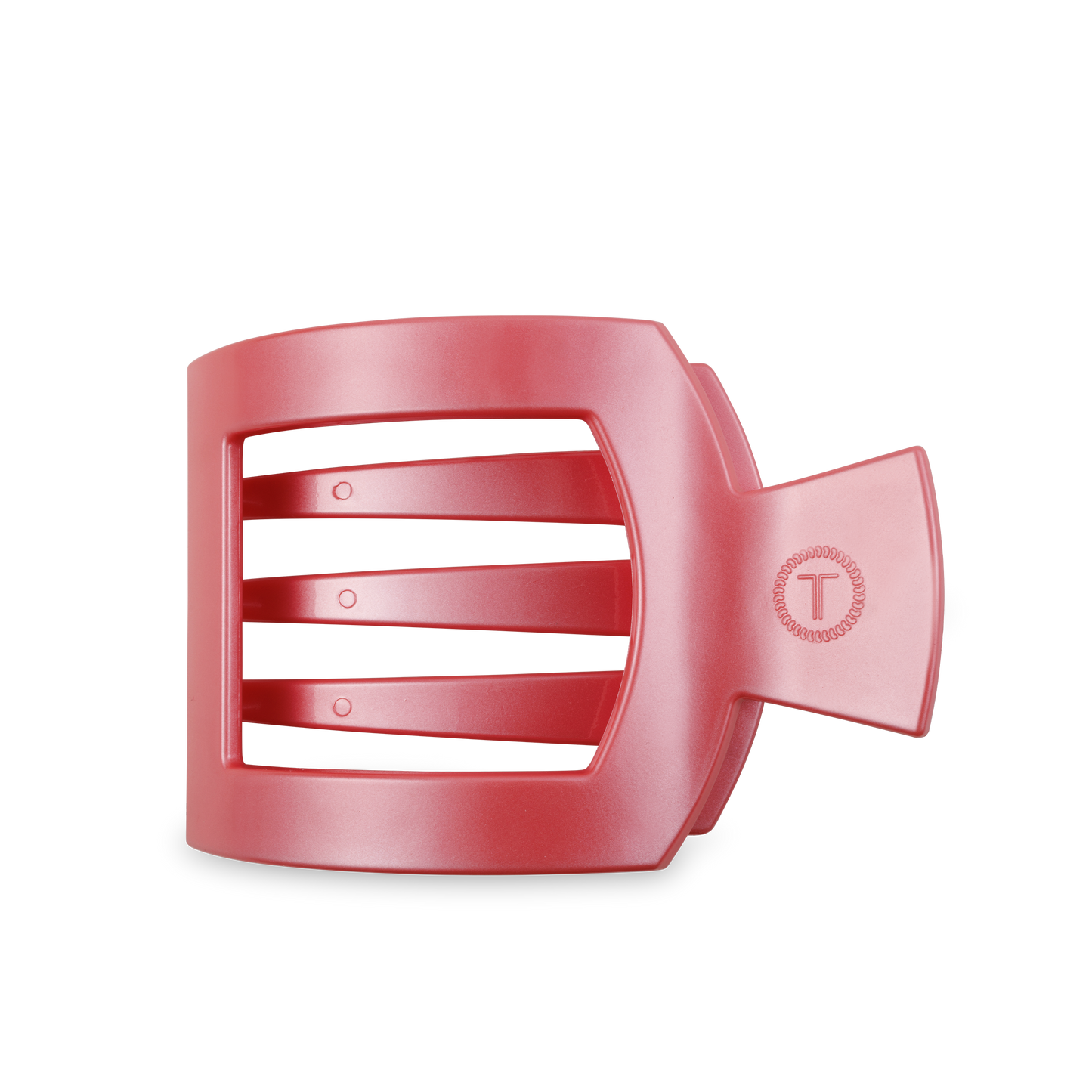 Calming Coral Square Flat Hair Clip | Large