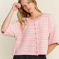 Striped Lou Cardigan-Pink