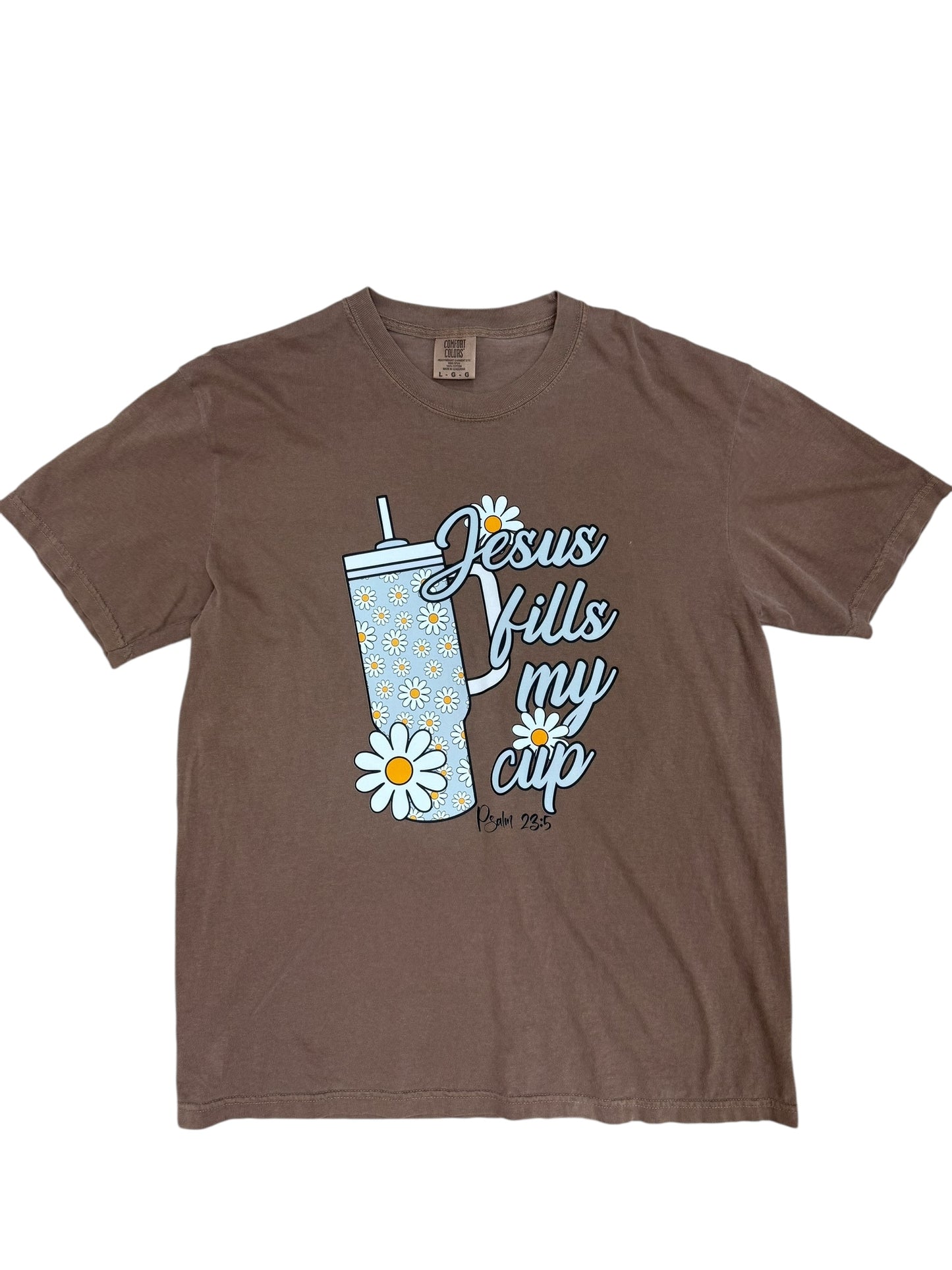 Brown Fill My Cup Tee