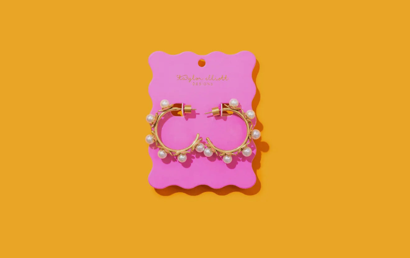 Flower Pearl Hoops - TED