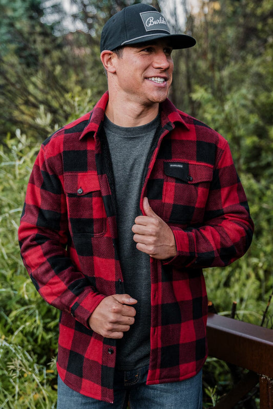 Red and black plaid shacket