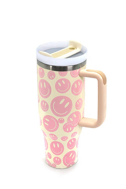 40oz STAINLESS STEEL TUMBLER SMILEY: SMILEY OFF WHITE