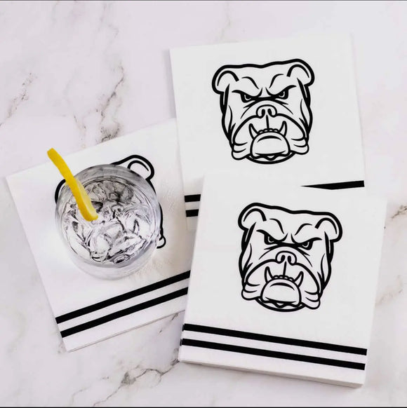 Bulldog cocktail napkins