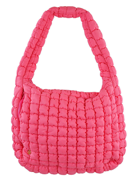 Pink puffer bag