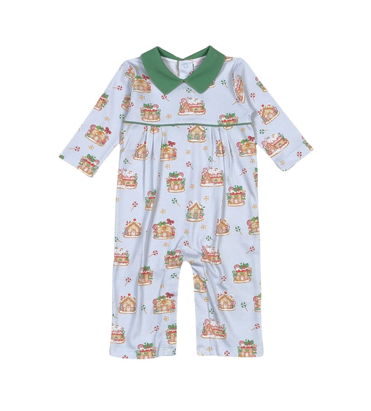 Gingerbread House Romper Boys
