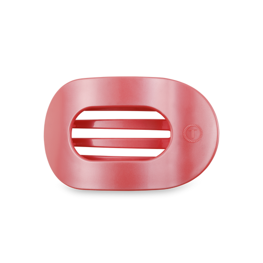 Calming Coral Round Flat Hair Clip | Medium