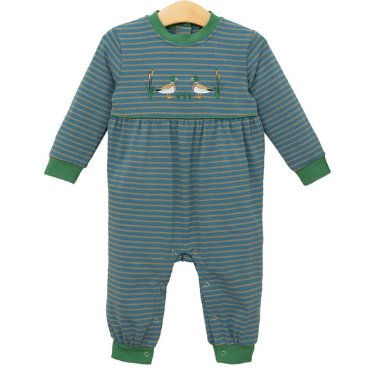 Mallard Embroidery Romper- Trotter Street