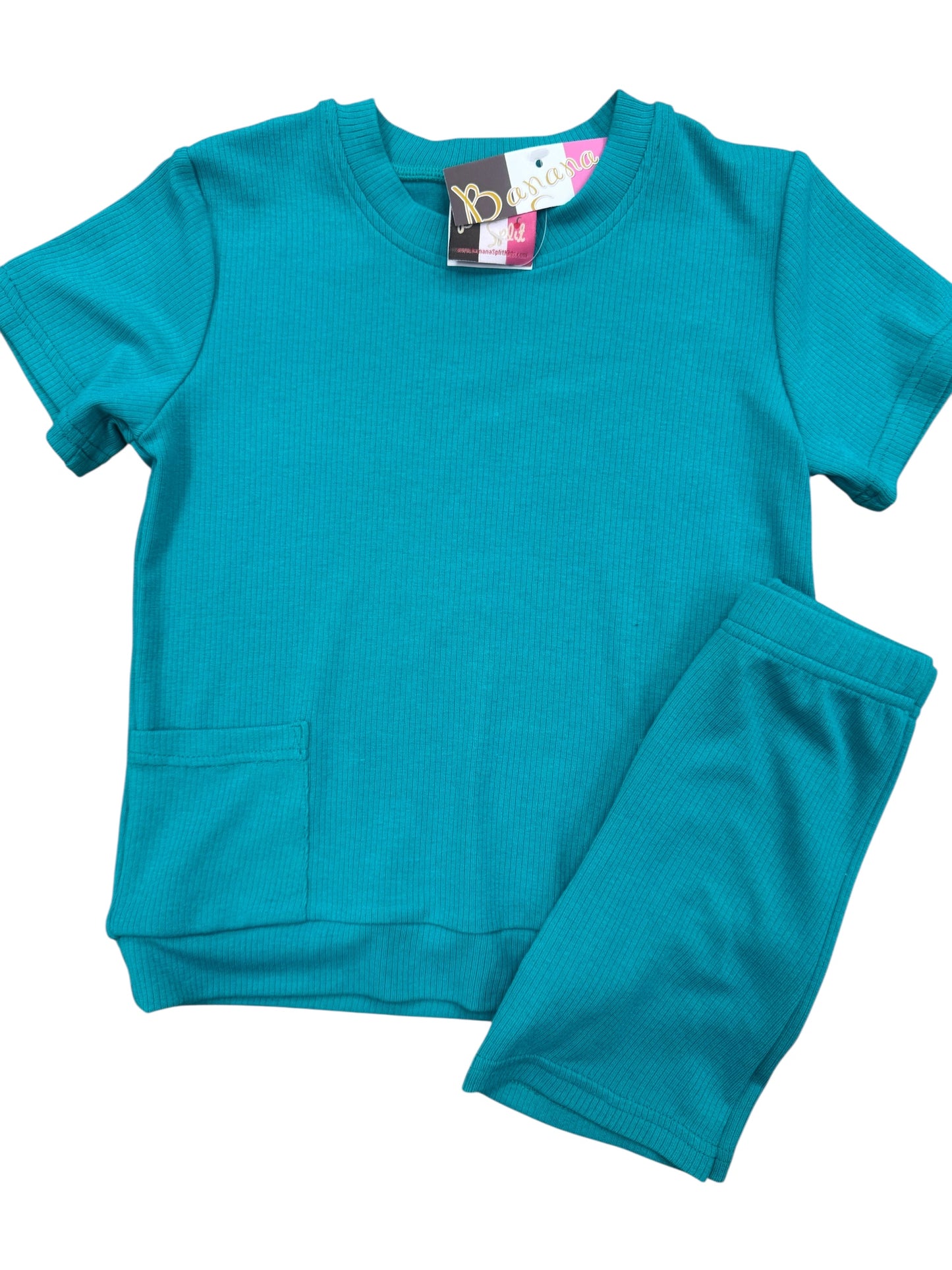 Teal Ribbed Set | Banana Split NWT