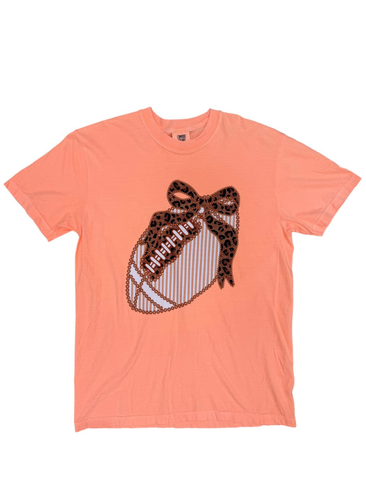 Orange Cheetah Football Tee
