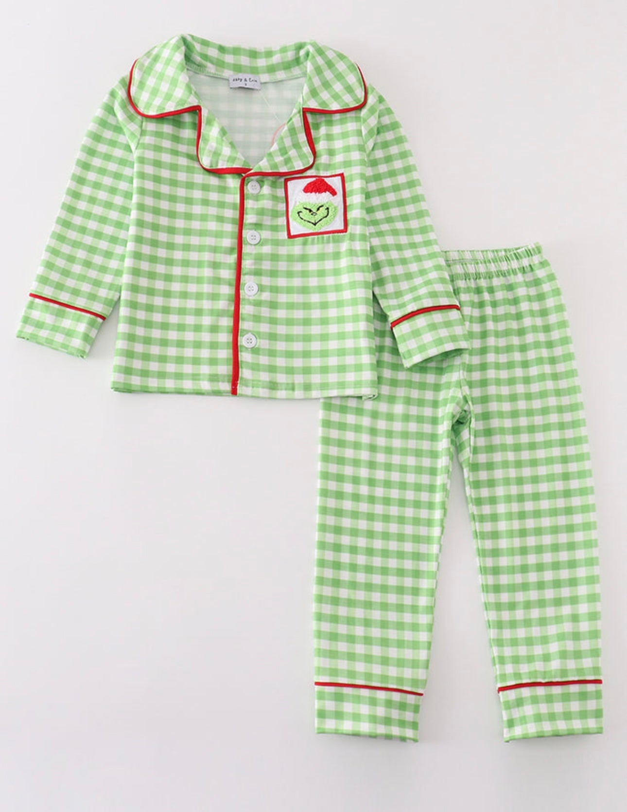 Mean one French knot boy pajama set