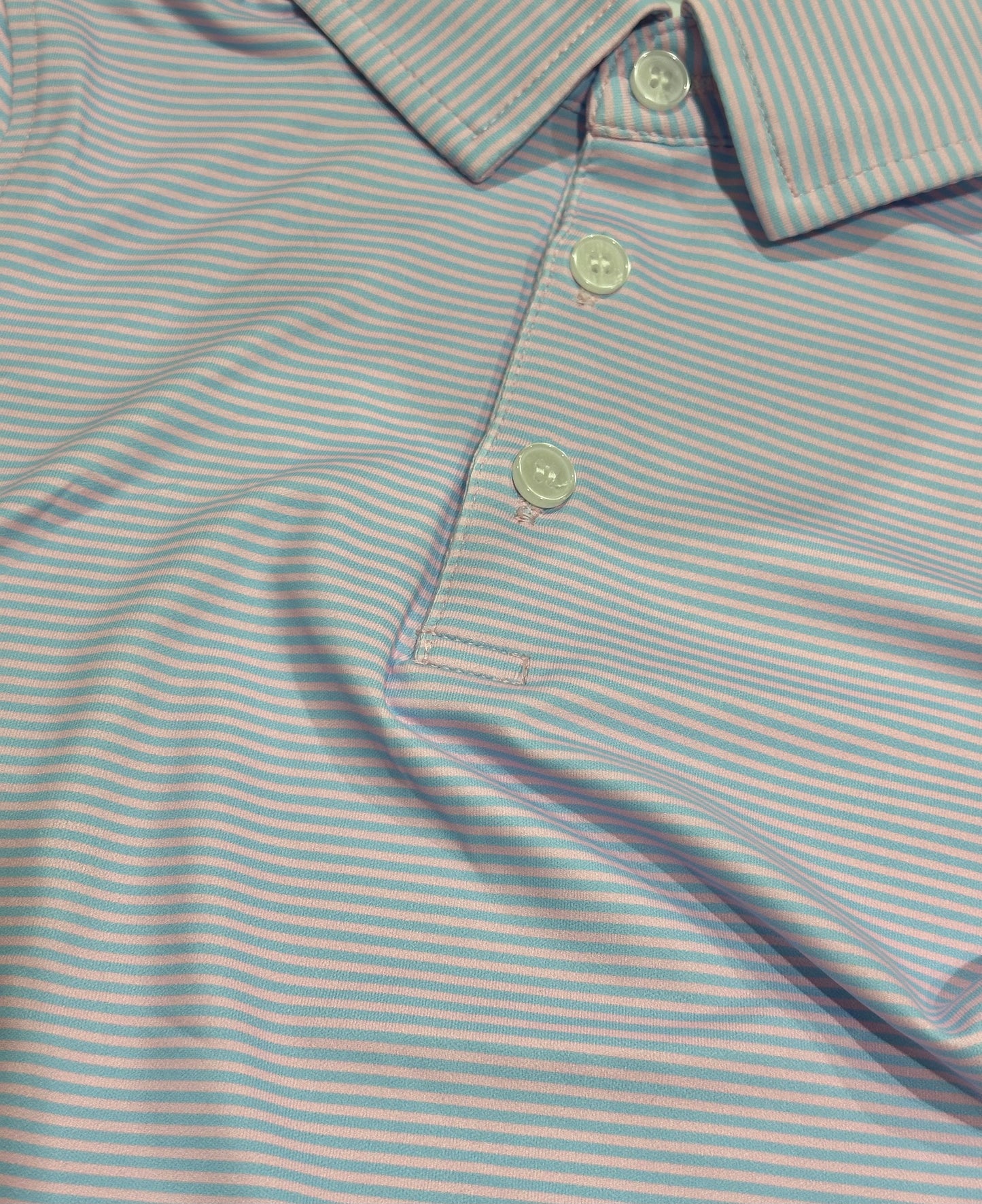 Micro Pink/Blue Stripe Performance Polo|Meripex