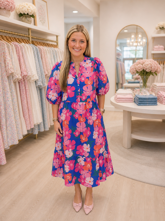 Rosy Meadow Maxi Dress