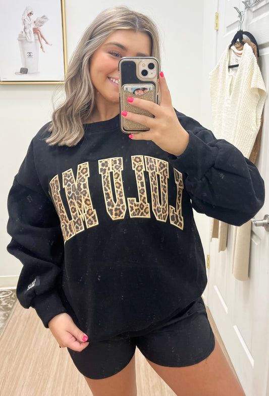 Lulu Mac Appliqué Leopard Sweatshirt