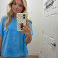Washed Oversized Top| Blue