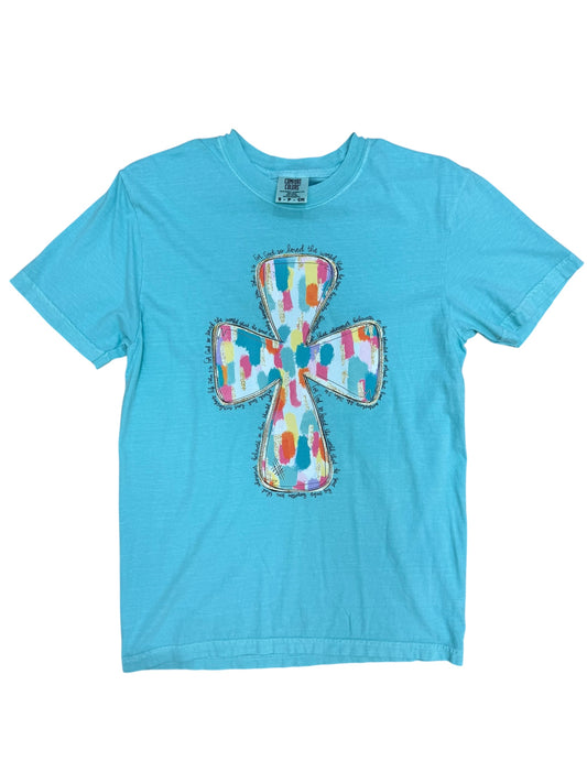 Teal Cross Tee