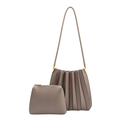 Mushroom pleated shoulder bag