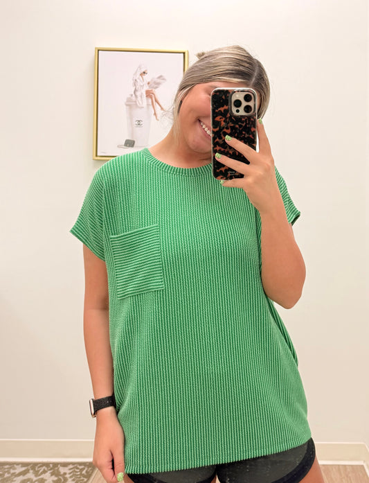 Green Ribbed Shirt