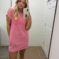 Pink Washed Tshirt Dress/Swim Cover Pink