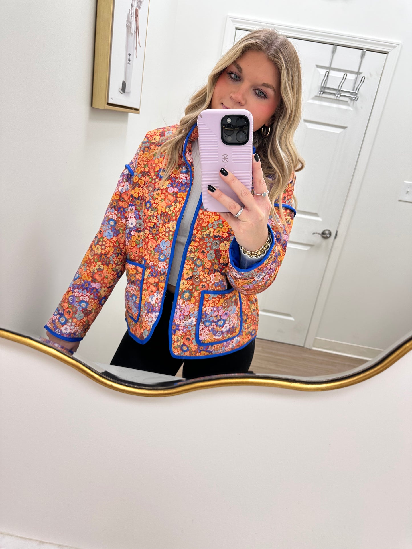 Blue/Orange Floral Jacket