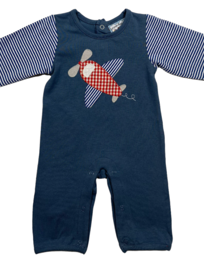 Airplane appliqué boy romper