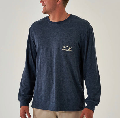 BURLEBO Shotgun - LS - Heather Navy Burlebo