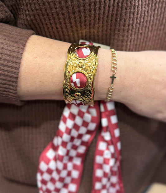 Gold Cuff With Scarf