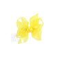 BRIGHT YELLOW WATERPROOF BOW ON CLIP: 4.5" Large - 1.5" Ribbon on Alligator Clip