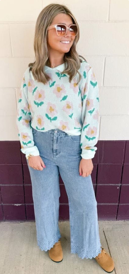 Light Wash Eyelet Jeans
