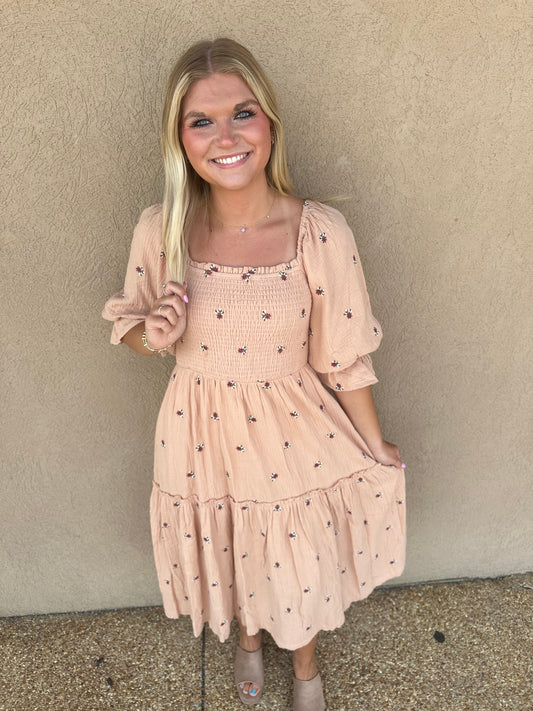 Blush Ditzy Floral Maxi Dress