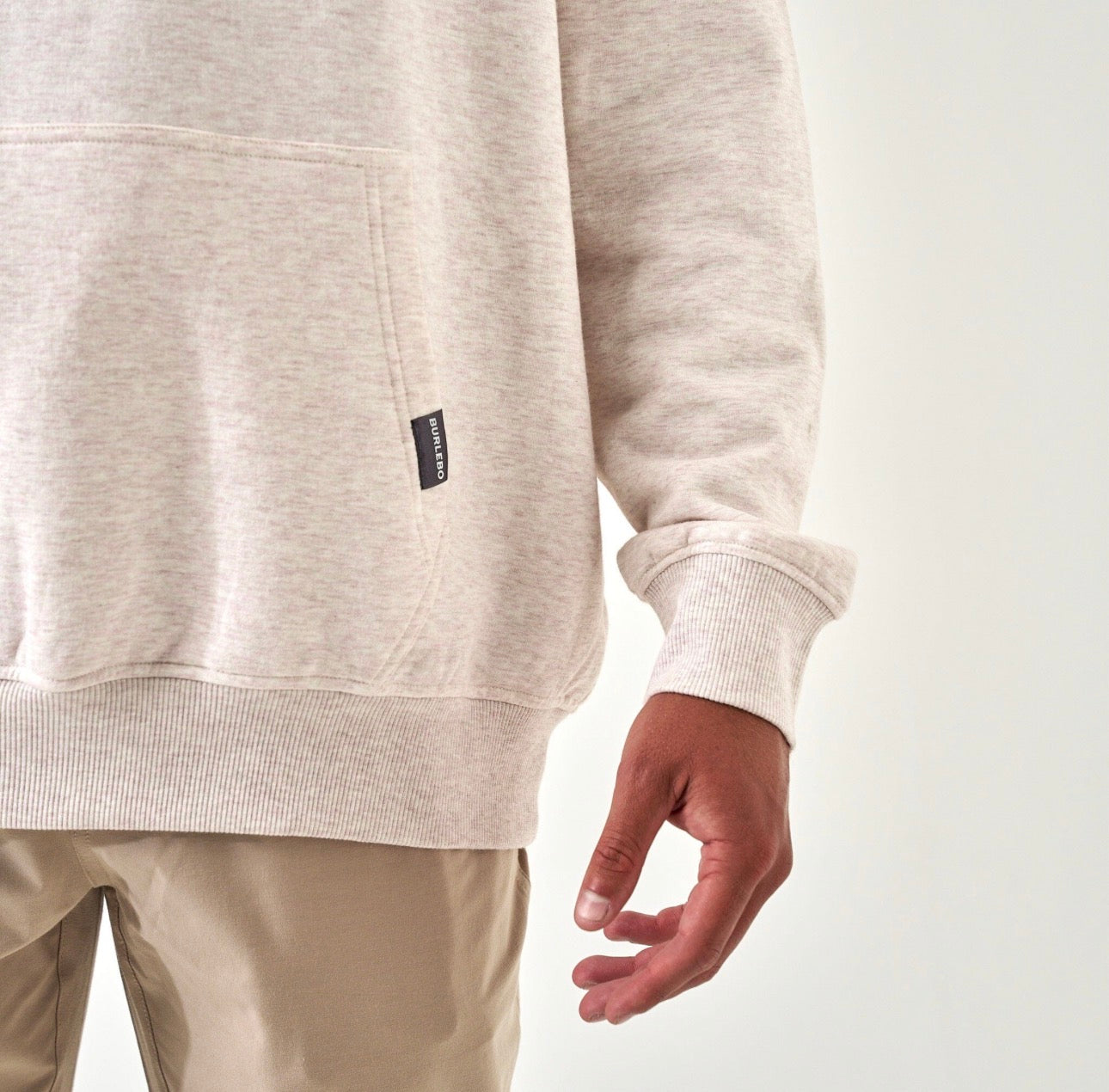 Fleece Hoodie - Whitetail Deer - Heather Oatmeal Burlebo