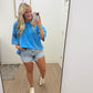 Sky Blue Oversized Boyfriend Tee