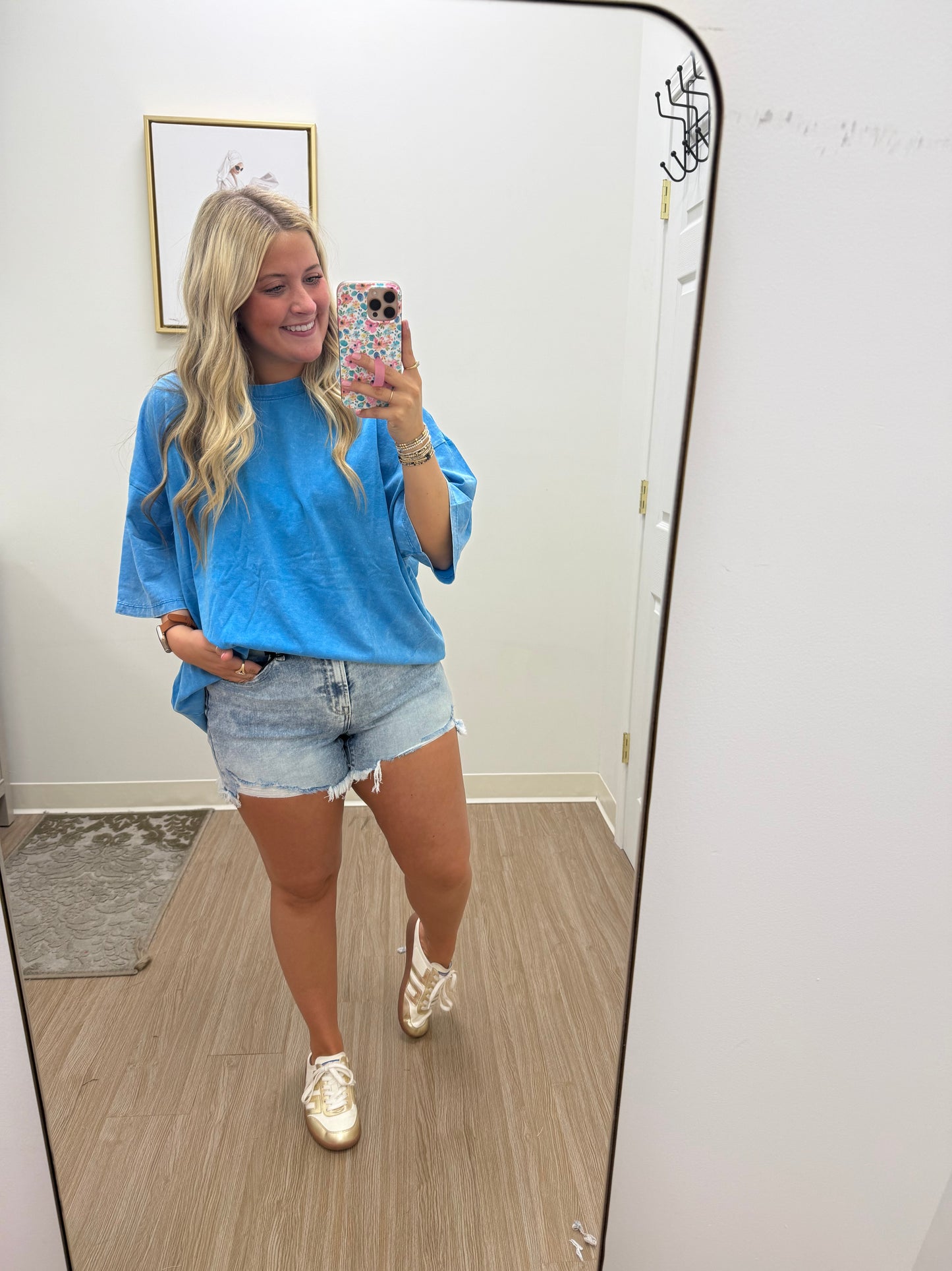 Sky Blue Oversized Boyfriend Tee
