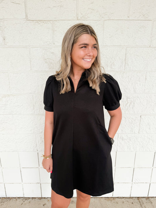 Black Puff Sleeve Dress