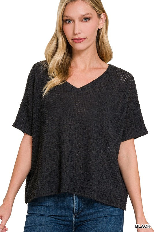 Black Waffle tee