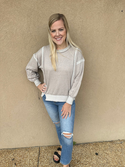 Ash Mocha Washed Sweatshirt