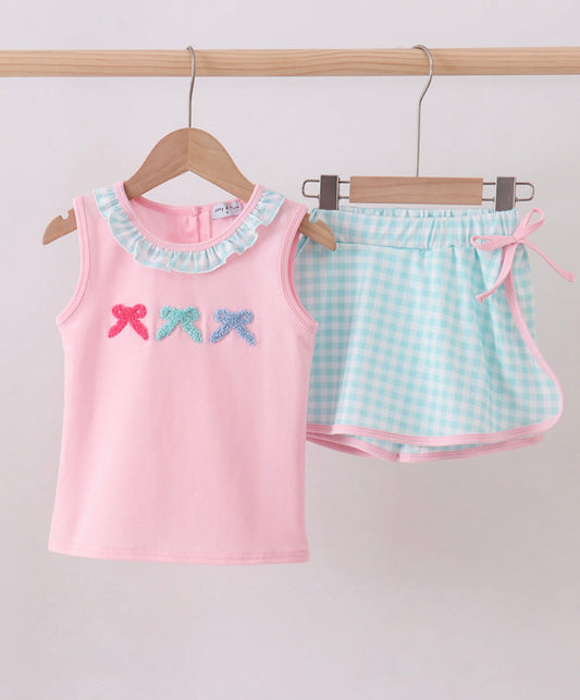 Pink Bow French Knot Set