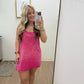 Washed Romper/Dress| Fuchsia