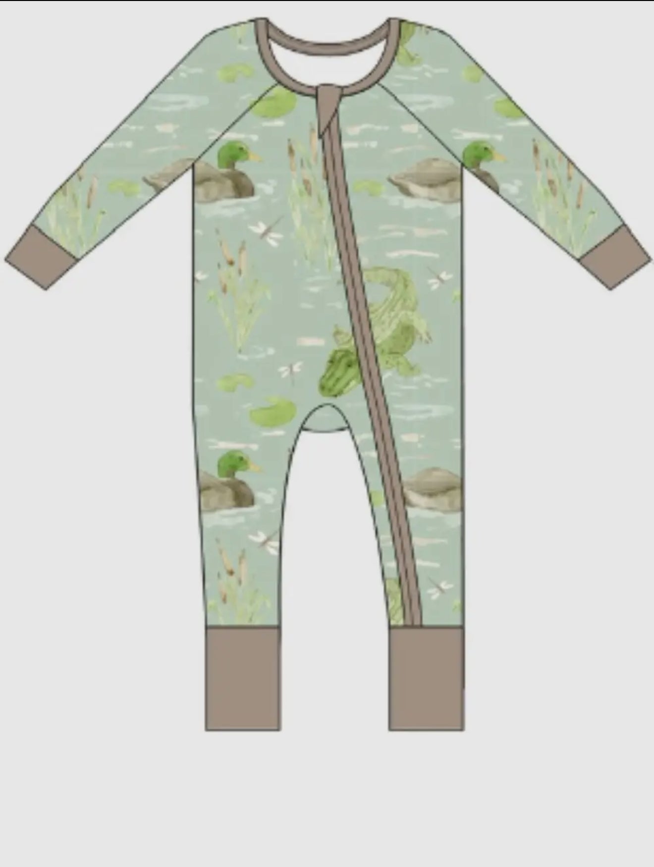 Duck and Gators Zipper Onesie - Sweet Bay Co.