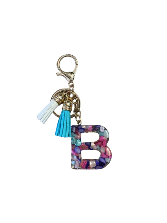 Acrylic English 26 Letters Tassels Keychain: B