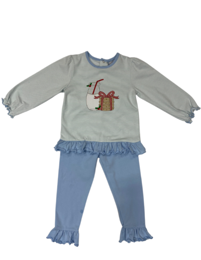 Milk and Cookies Ruffle Pant Set- Three Sisters