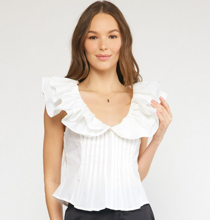 Off White Ruffle top