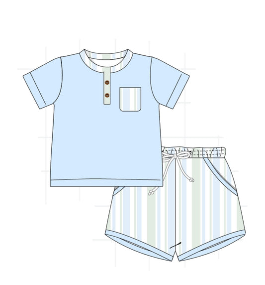 Blue & Green Stripe Set